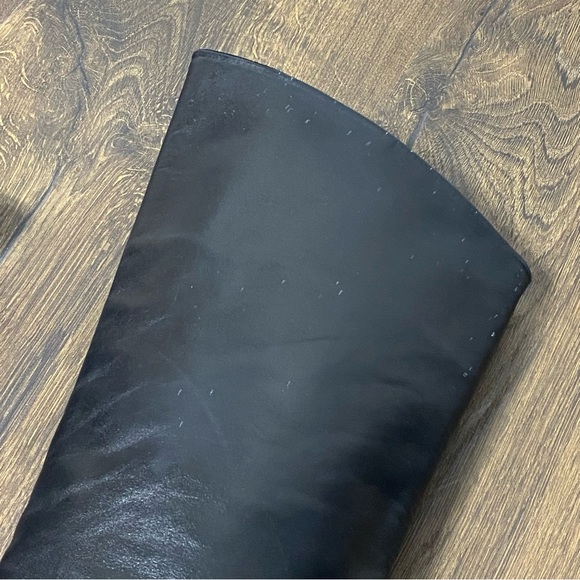 Leather Black Kitten Heel Boots - Picture 4 of 7